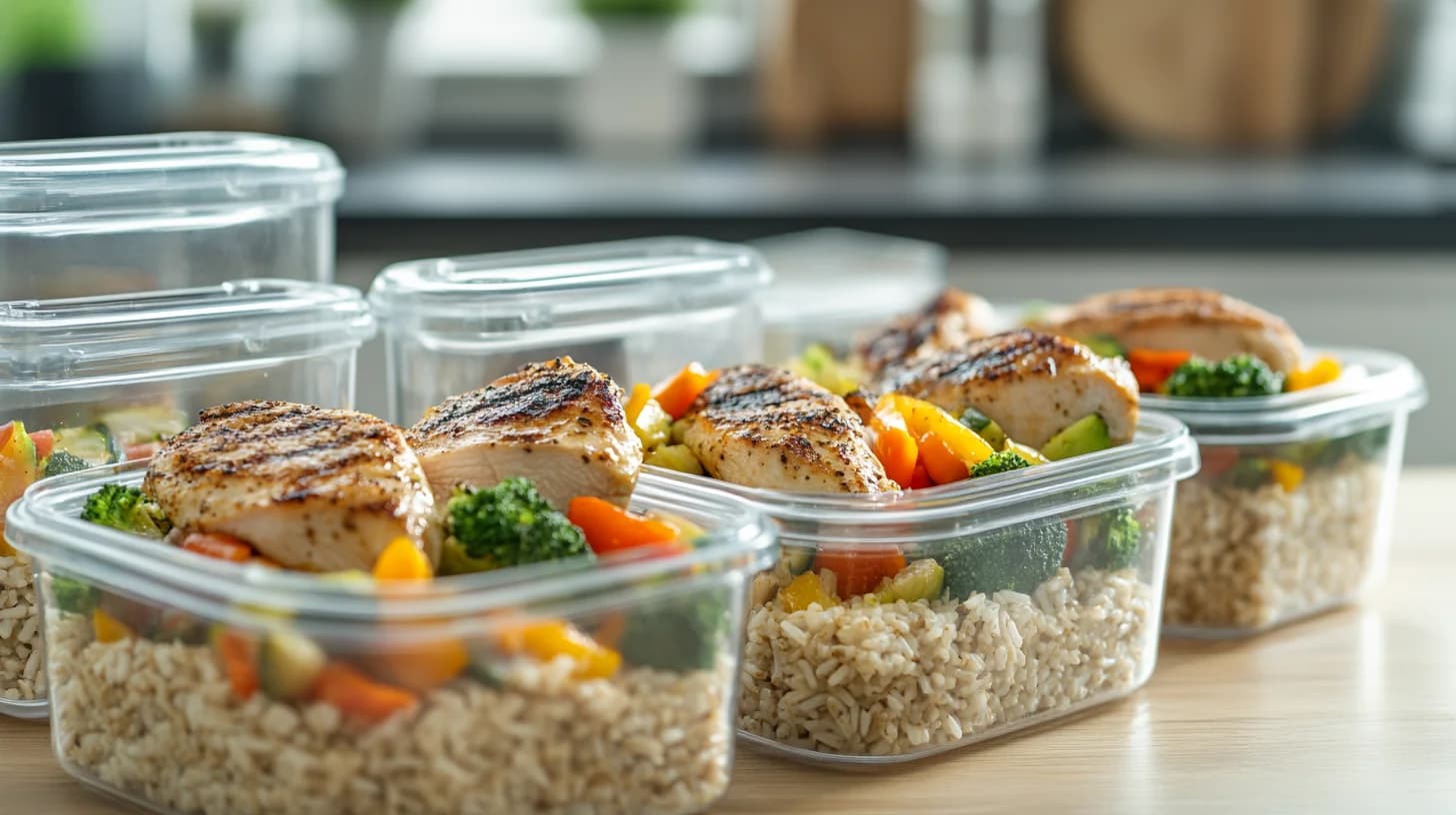 Proteiinipitoiset ruoat lautasella ruokavalio-ohjelmaan
